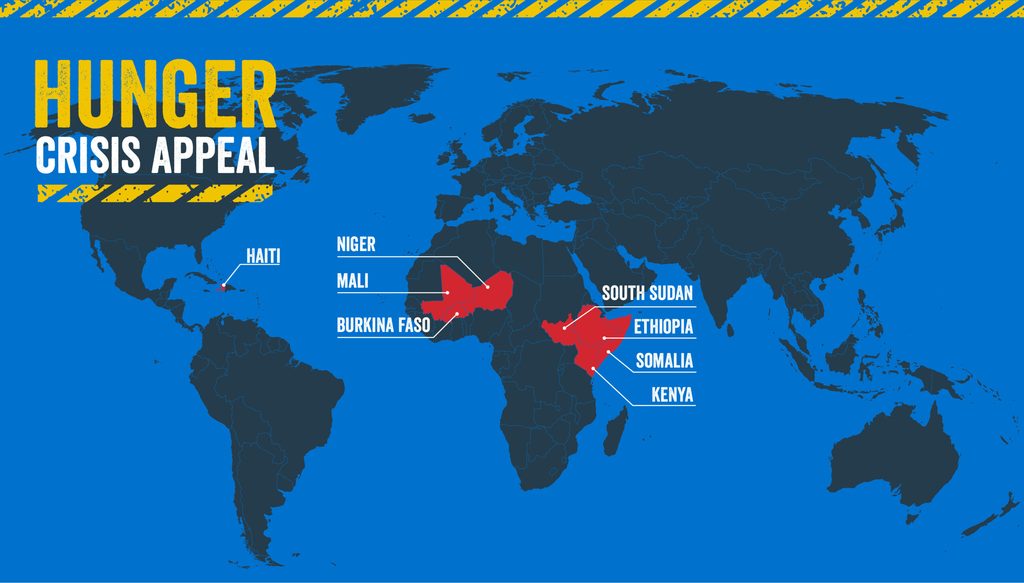 Hunger Crisis response map